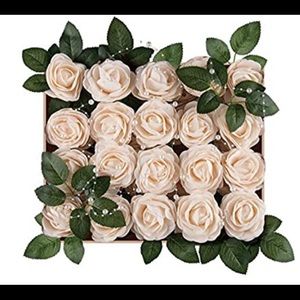 Artificial Flowers : 80 Cream Peony Rose Heads